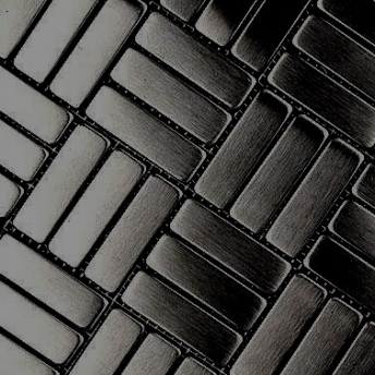  Mosaico Negro Brick Mix Satinado 64x20